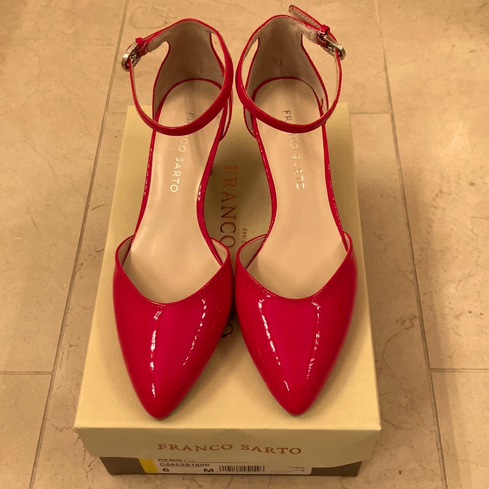 Franco Sarto Red Patent Shoes - Size 6